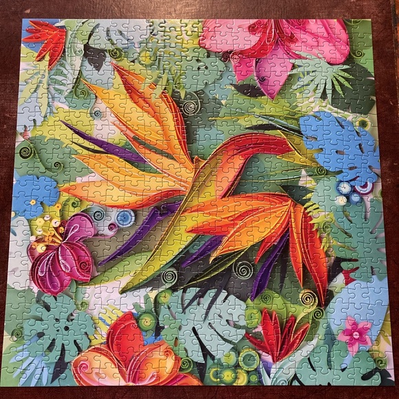 500 Piece Jigsaw Puzzle Galison Paper Paradise floral - Picture 5 of 5